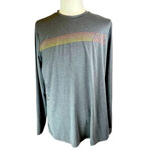 MARINE LAYER Gray Weekend Sport Long Sleeve Shirt Size Large Logo Graphic Casual